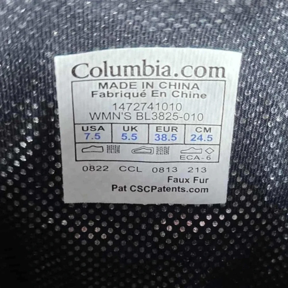 Columbia Winter Boots Mid II Omni-Heat Waterproof Black Faux Fur Trim Womens 7.5